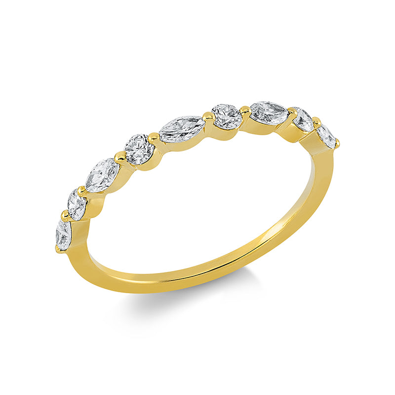 Ring    aus 750/-18 Karat Gelbgold mit 9 Diamanten 0