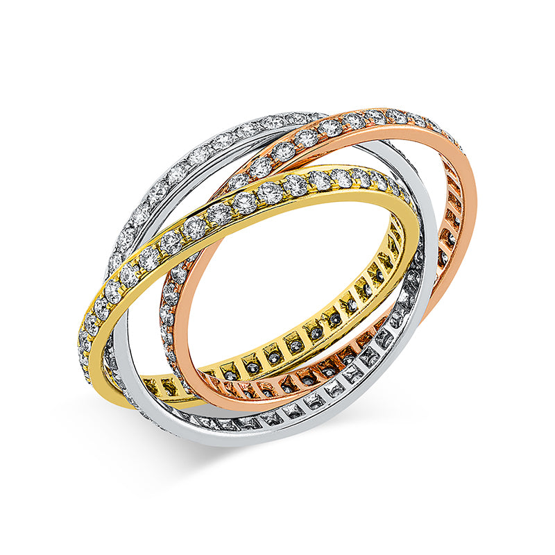 Ring    aus 750/-18 Karat Weißgold / Gelbgold / Rotgold mit 126 Diamanten 1