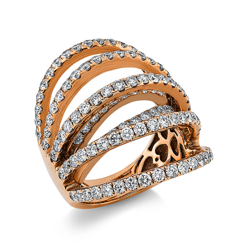 Ring    aus 750/-18 Karat Rotgold mit 115 Diamanten 2