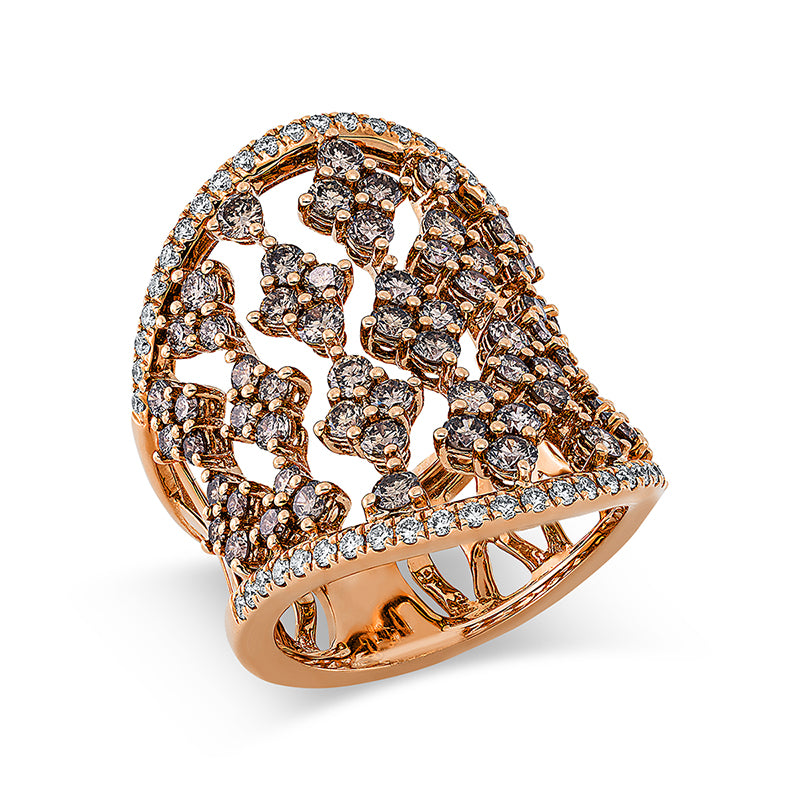 Ring    aus 750/-18 Karat Rotgold mit 118 Diamanten 2