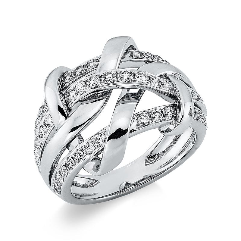 Ring    aus 750/-18 Karat Weißgold mit 54 Diamanten 0