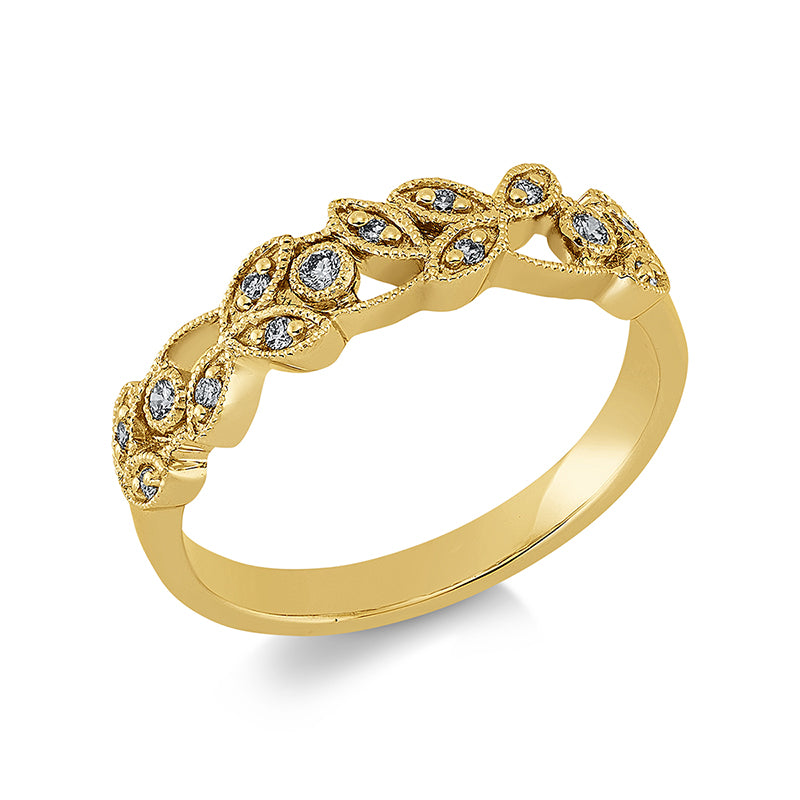 Ring    aus 750/-18 Karat Gelbgold mit 14 Diamanten 0