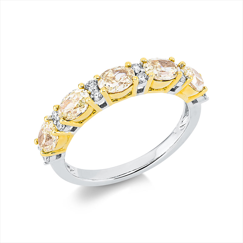 Ring    aus 750/-18 Karat Weißgold / Gelbgold mit 17 Diamanten 1