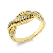 Ring    aus 585/-14 Karat Gelbgold mit 48 Diamanten 0