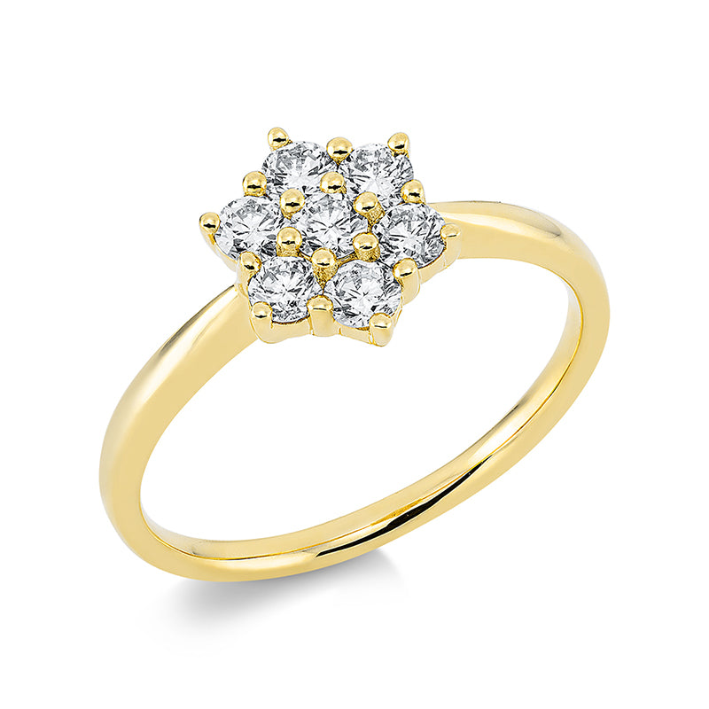 Ring    aus 750/-18 Karat Gelbgold mit 7 Diamanten 0