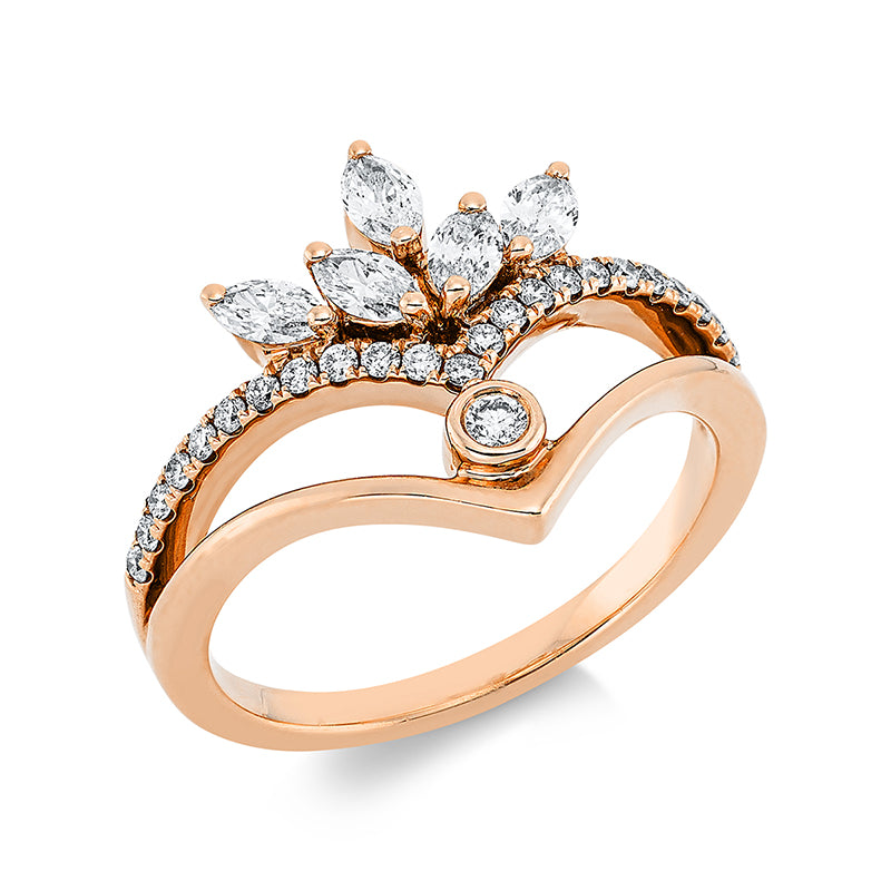 Ring    aus 750/-18 Karat Rotgold mit 31 Diamanten 0