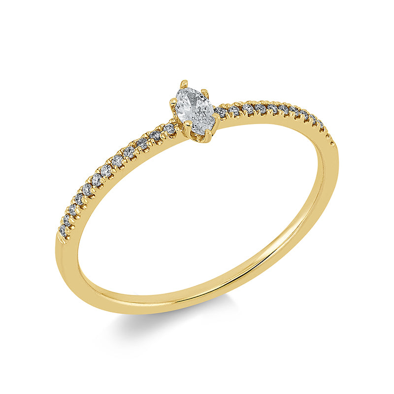 Ring    aus 750/-18 Karat Gelbgold mit 25 Diamanten 0