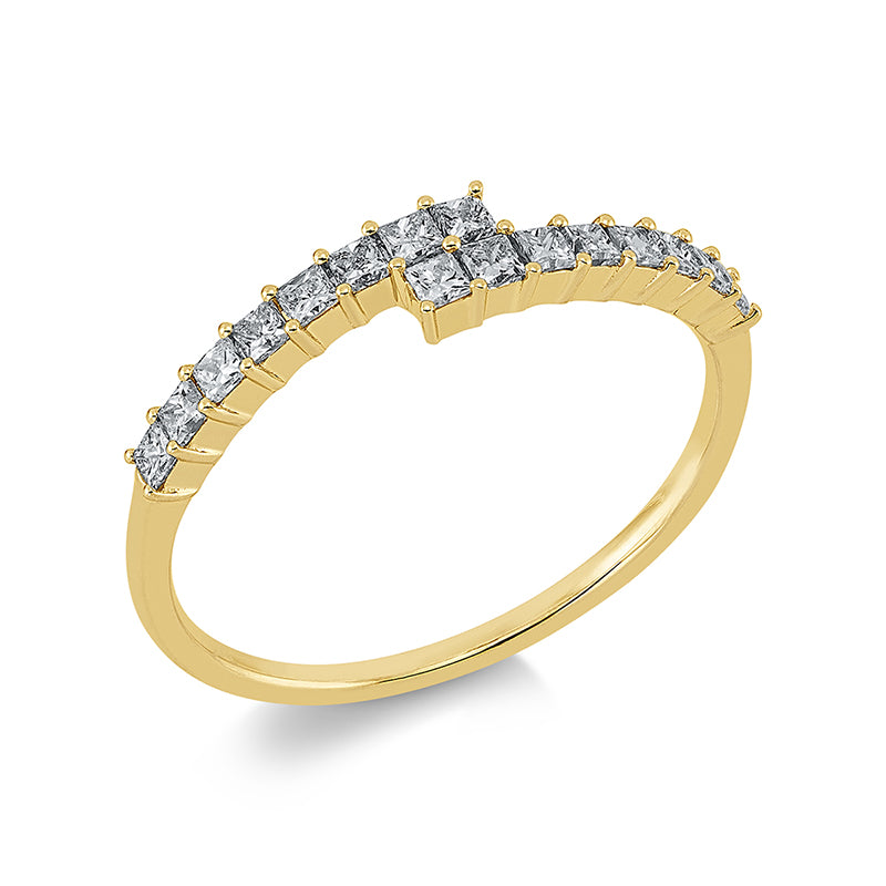 Ring    aus 750/-18 Karat Gelbgold mit 16 Diamanten 0
