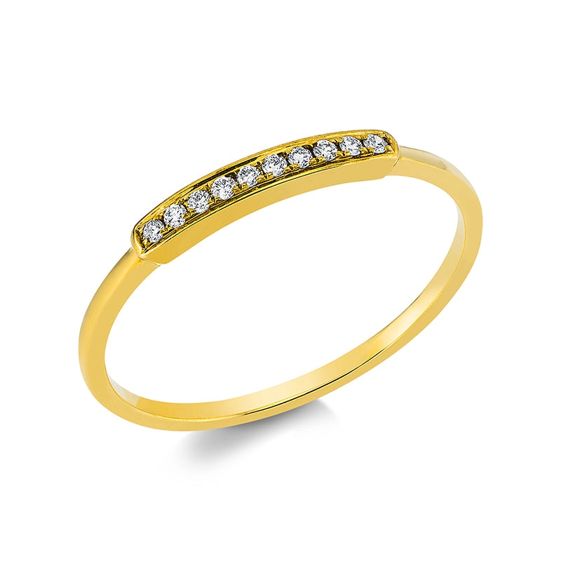 Ring    aus 750/-18 Karat Gelbgold mit 10 Diamanten 0