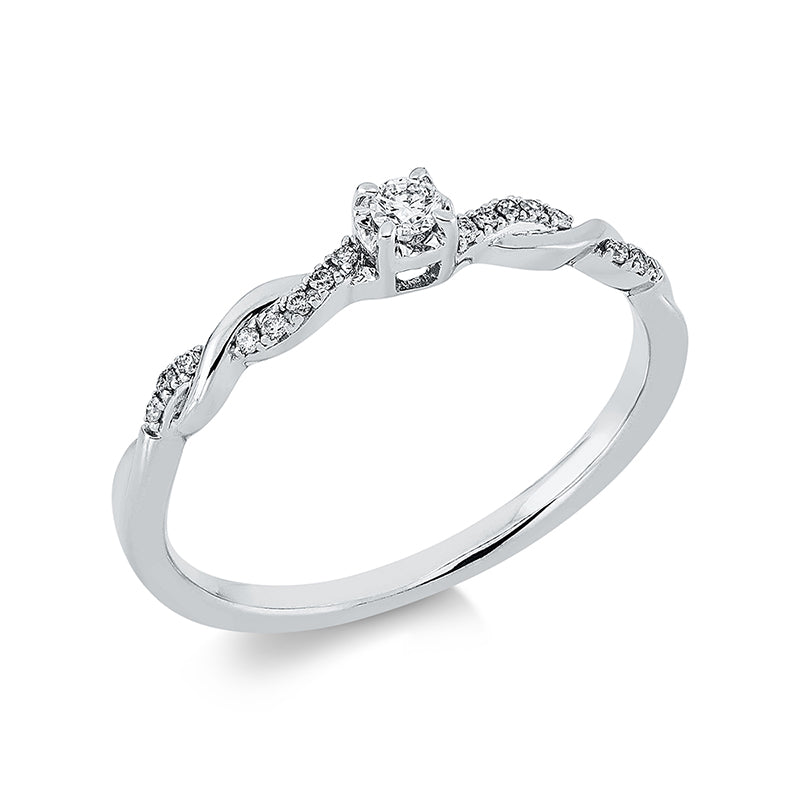 Ring    aus 750/-18 Karat Weißgold mit 17 Diamanten 0
