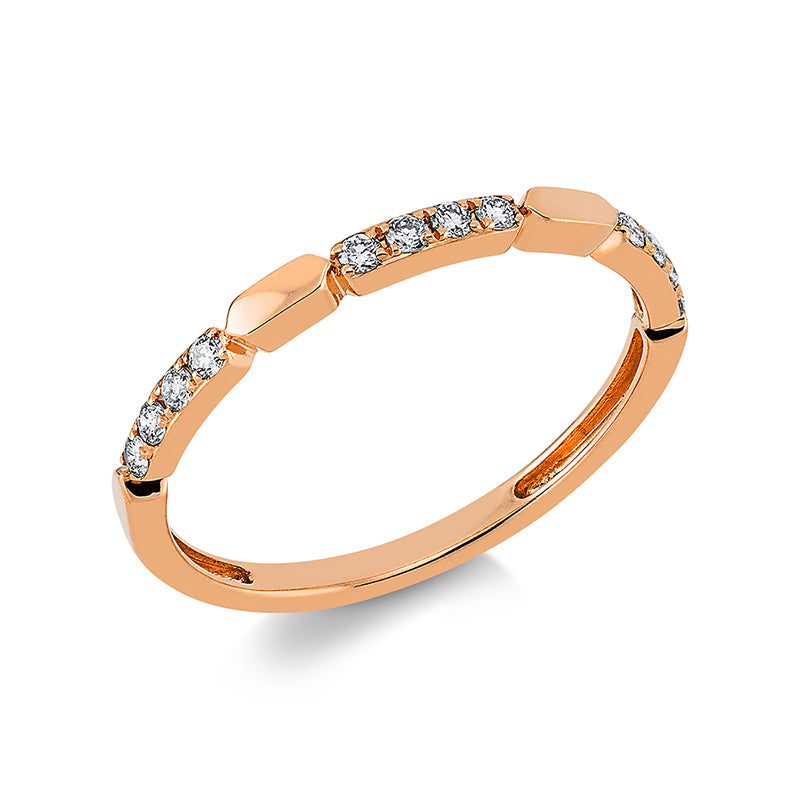 Ring    aus 750/-18 Karat Rotgold mit 12 Diamanten 0