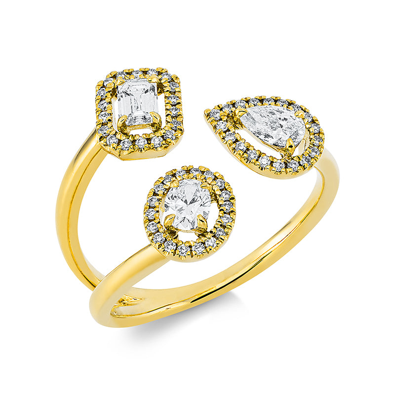 Ring    aus 750/-18 Karat Gelbgold mit 58 Diamanten 0