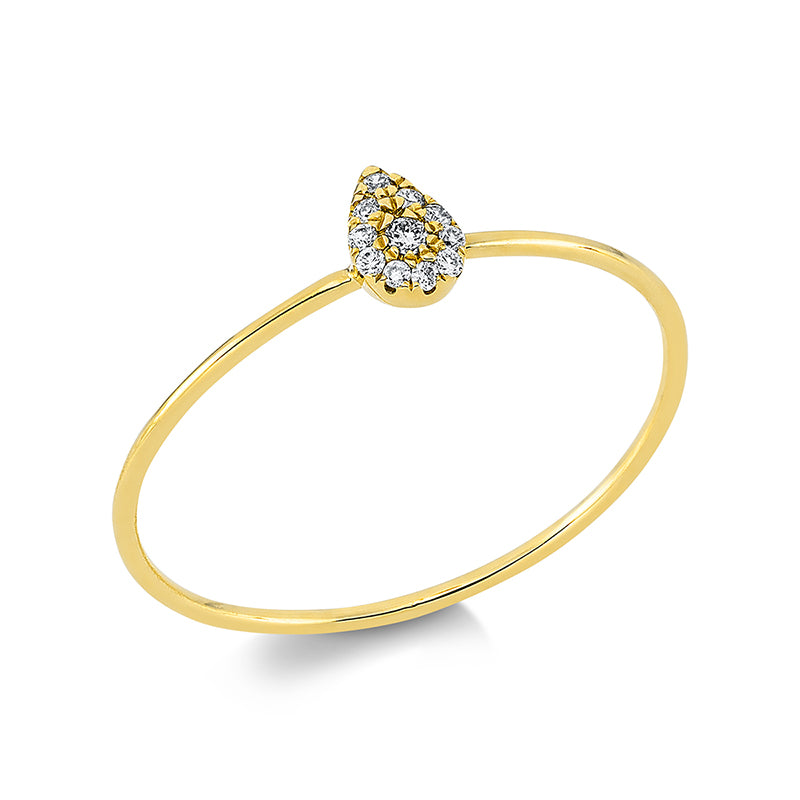 Ring    aus 750/-18 Karat Gelbgold mit 11 Diamanten 0