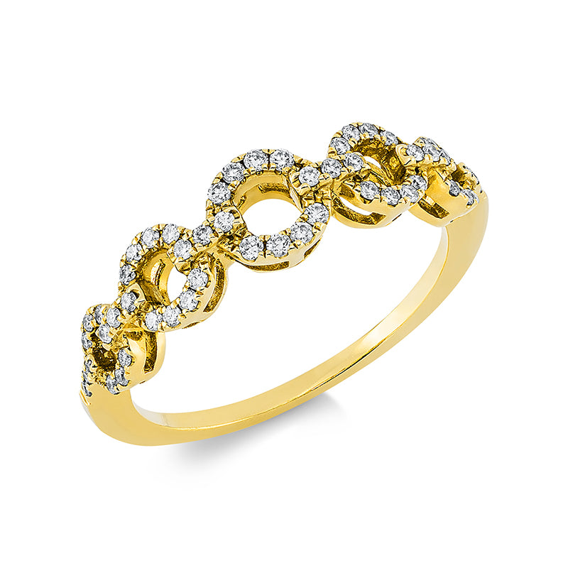 Ring    aus 750/-18 Karat Gelbgold mit 54 Diamanten 0