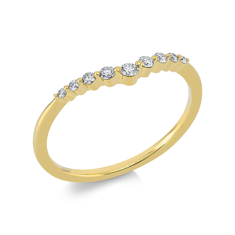 Ring - Memoire halb aus Gold mit Diamanten - 1EW60