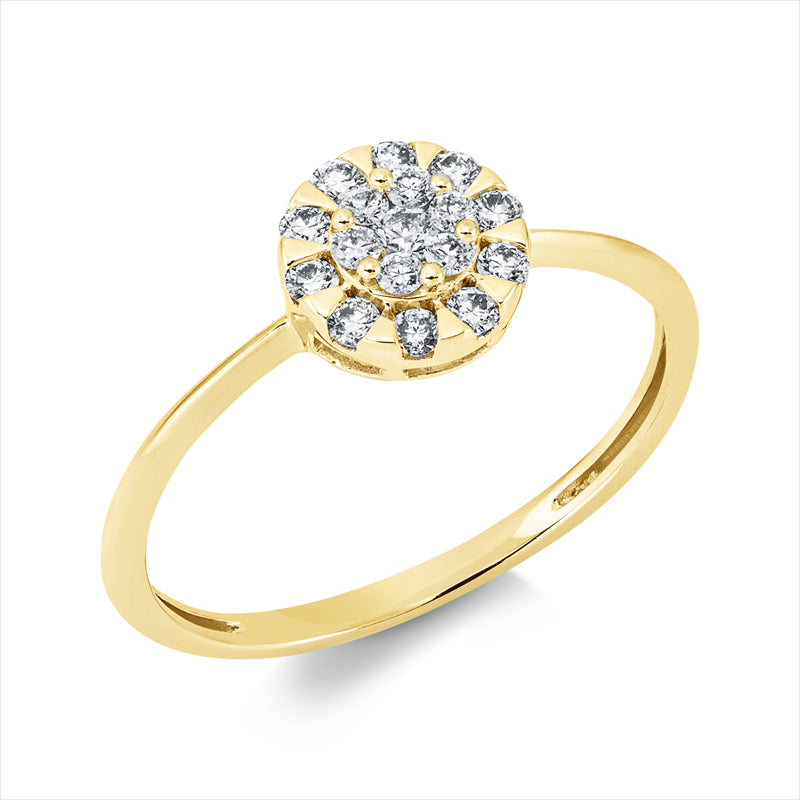 Ring    aus 750/-18 Karat Gelbgold mit 17 Diamanten 0