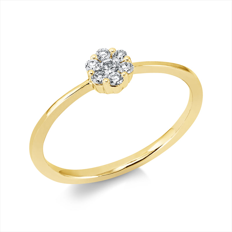 Ring    aus 750/-18 Karat Gelbgold mit 7 Diamanten 0