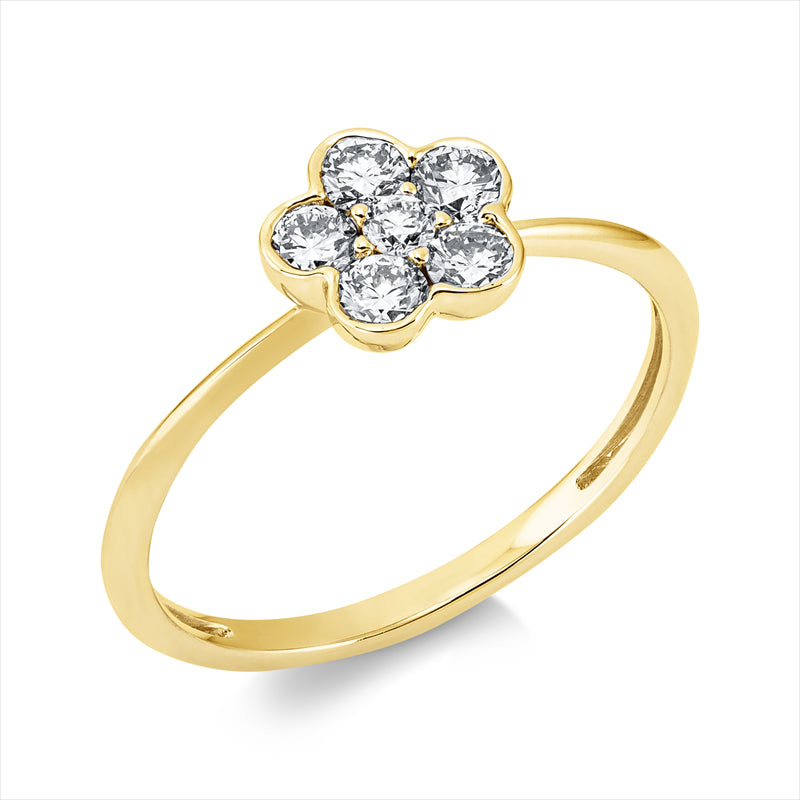 Ring    aus 750/-18 Karat Gelbgold mit 6 Diamanten 0