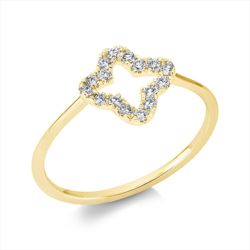 Ring    aus 750/-18 Karat Gelbgold mit 16 Diamanten 0