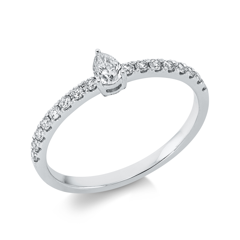 Ring    aus 750/-18 Karat Weißgold mit 17 Diamanten 0