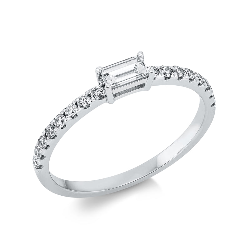 Ring    aus 750/-18 Karat Weißgold mit 17 Diamanten 0