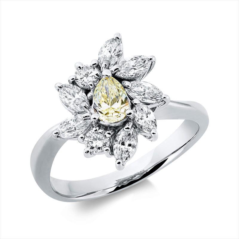 Ring    aus 900/-Platin Platin mit 10 Diamanten 1