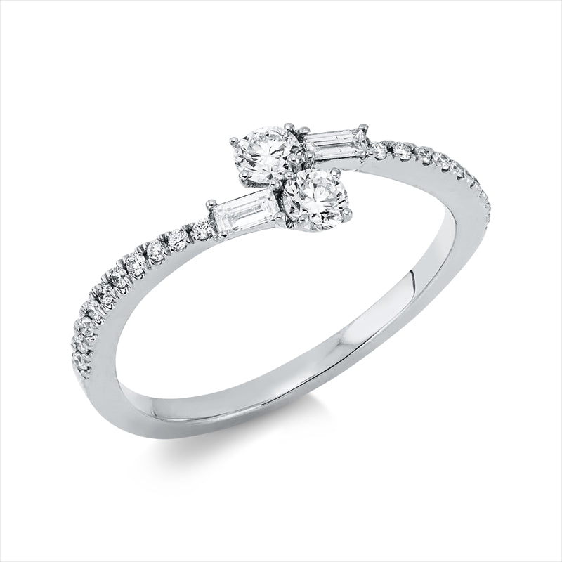 Ring    aus 750/-18 Karat Weißgold mit 24 Diamanten 0