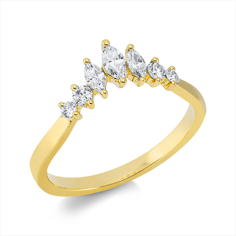 Ring    aus 750/-18 Karat Gelbgold mit 7 Diamanten 0