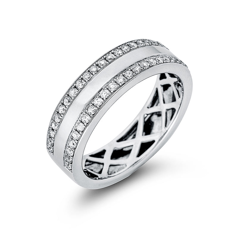 Ring    aus 750/-18 Karat Weißgold mit 46 Diamanten 0