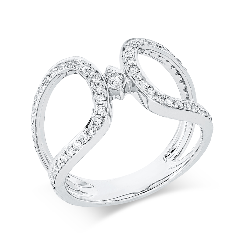 Ring    aus 750/-18 Karat Weißgold mit 59 Diamanten 0