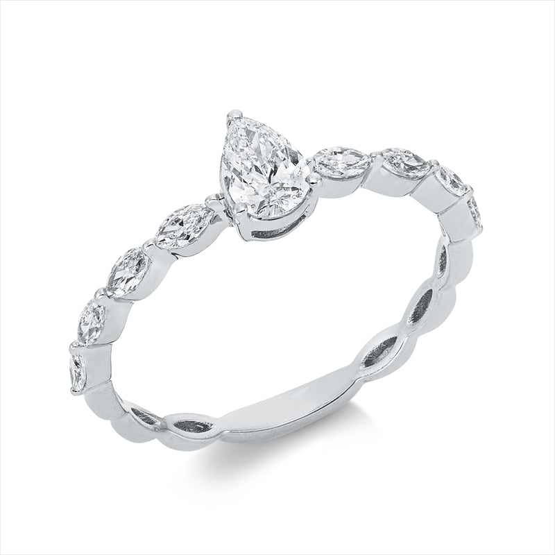 Ring    aus 750/-18 Karat Weißgold mit 9 Diamanten 0