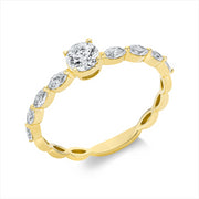 Ring    aus 750/-18 Karat Gelbgold mit 9 Diamanten 0