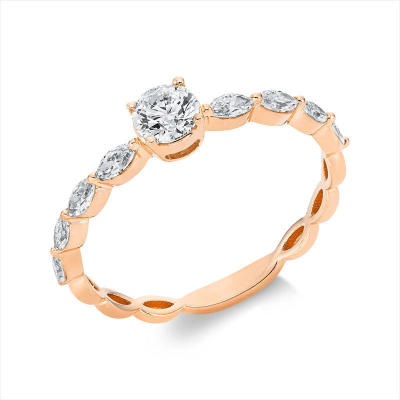 Ring    aus 750/-18 Karat Rotgold mit 9 Diamanten 0