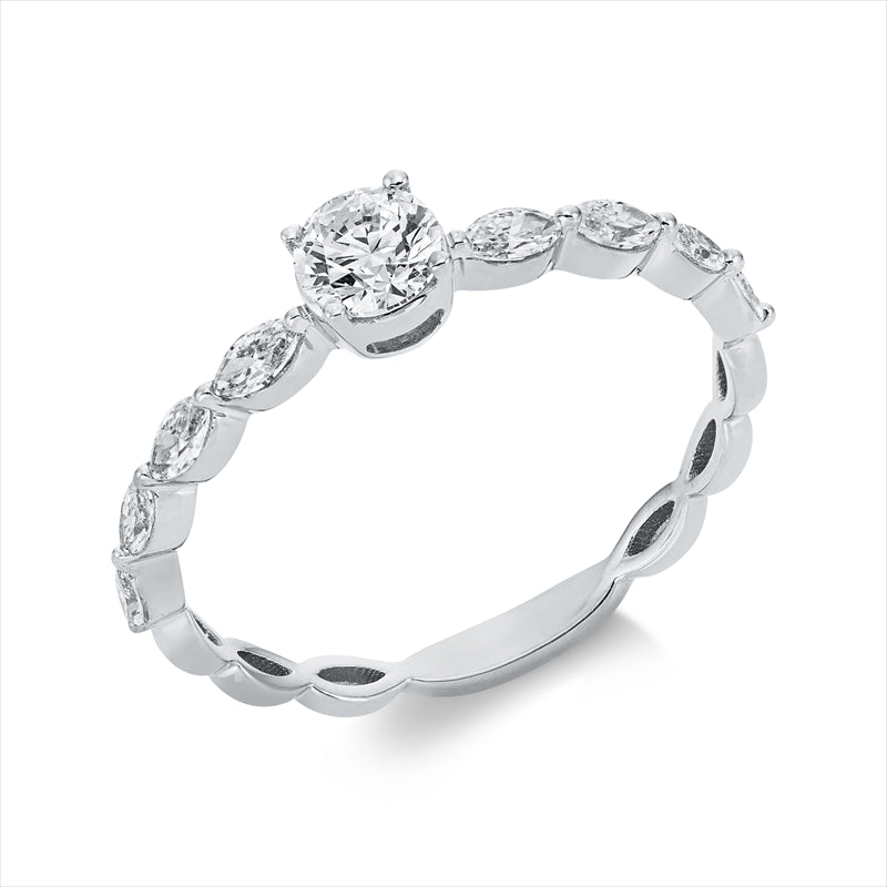 Ring    aus 750/-18 Karat Weißgold mit 9 Diamanten 0