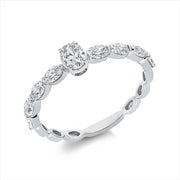 Ring    aus 750/-18 Karat Weißgold mit 9 Diamanten 0