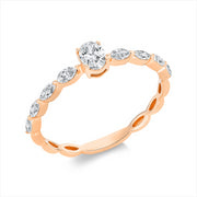 Ring    aus 750/-18 Karat Rotgold mit 9 Diamanten 0