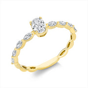 Ring    aus 750/-18 Karat Gelbgold mit 9 Diamanten 0