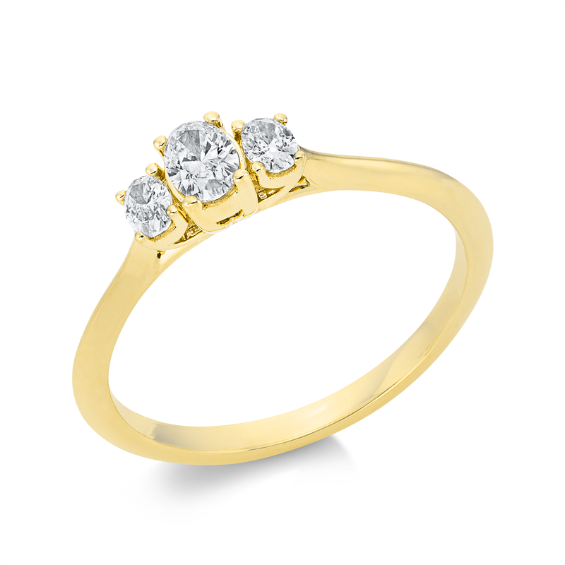 Ring    aus 750/-18 Karat Gelbgold mit 3 Diamanten 0