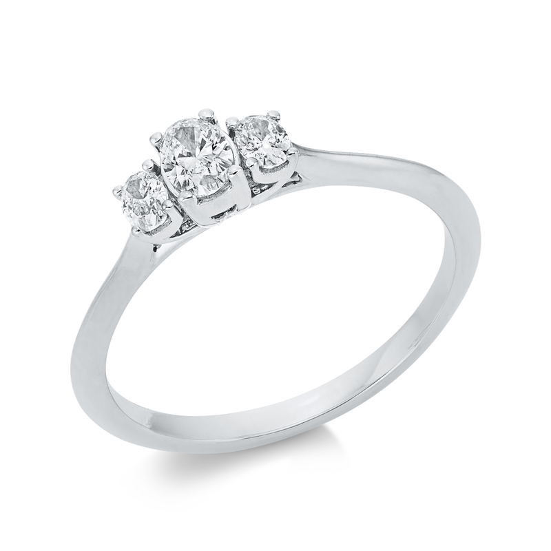 Ring    aus 750/-18 Karat Weißgold mit 3 Diamanten 0