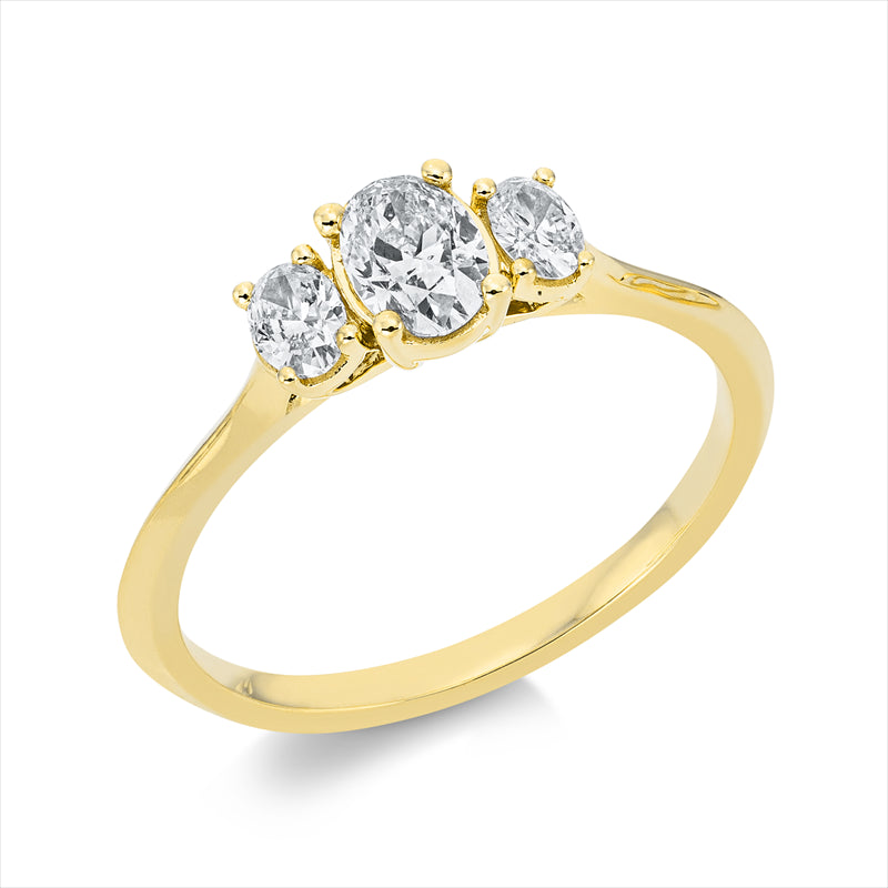 Ring    aus 750/-18 Karat Gelbgold mit 3 Diamanten 0