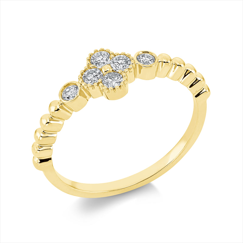 Ring    aus 750/-18 Karat Gelbgold mit 6 Diamanten 0