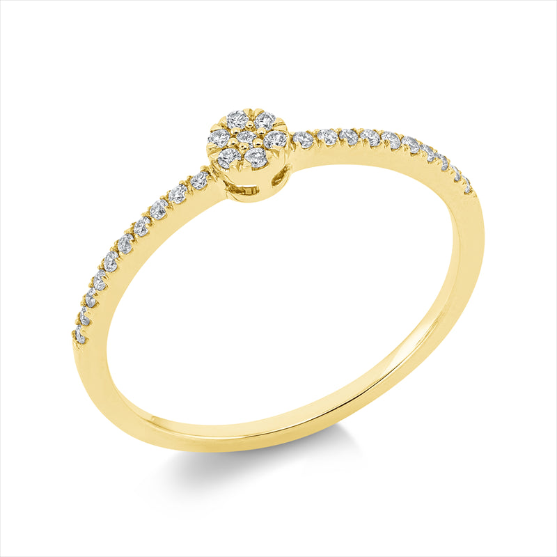 Ring    aus 750/-18 Karat Gelbgold mit 27 Diamanten 0