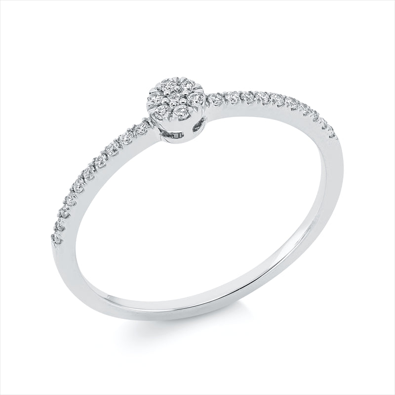 Ring    aus 750/-18 Karat Weißgold mit 27 Diamanten 0