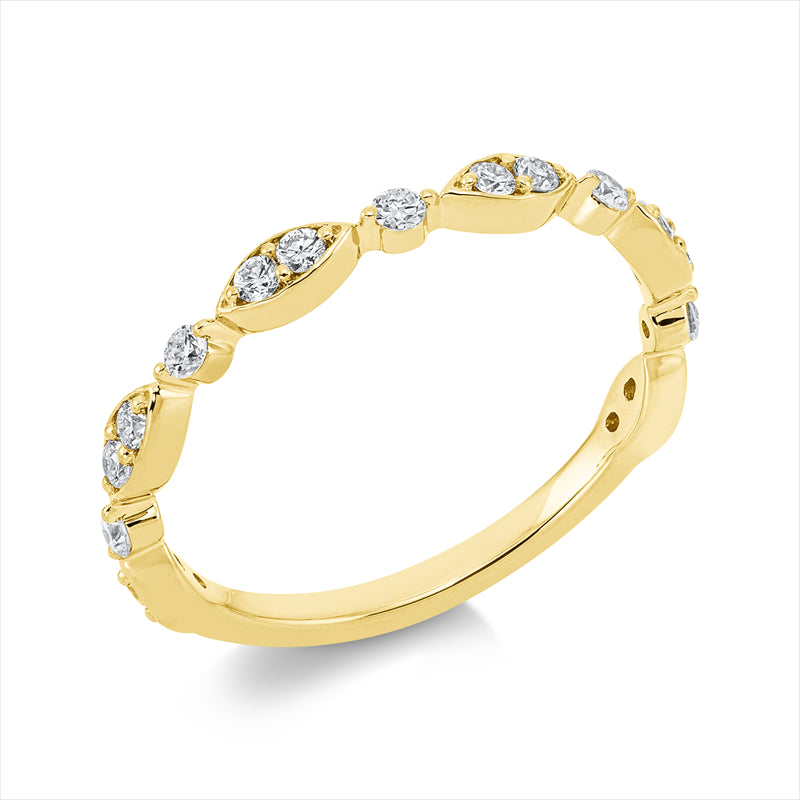 Ring    aus 750/-18 Karat Gelbgold mit 17 Diamanten 0