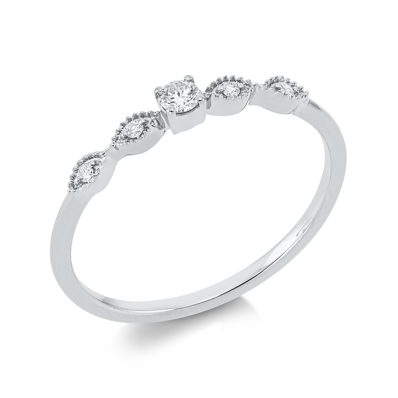Ring    aus 750/-18 Karat Weißgold mit 5 Diamanten 0