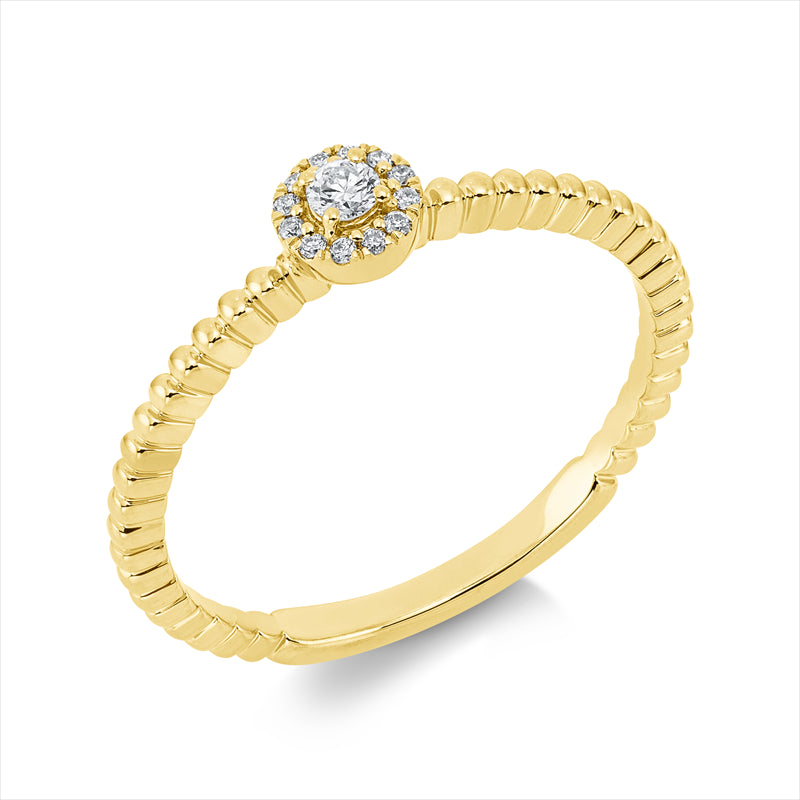 Ring    aus 750/-18 Karat Gelbgold mit 13 Diamanten 0