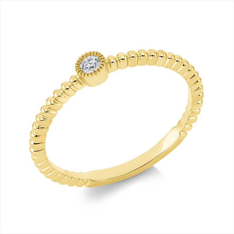 Ring    aus 750/-18 Karat Gelbgold mit 1 Diamant 0