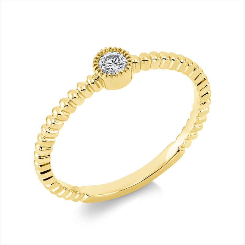 Ring    aus 750/-18 Karat Gelbgold mit 1 Diamant 0