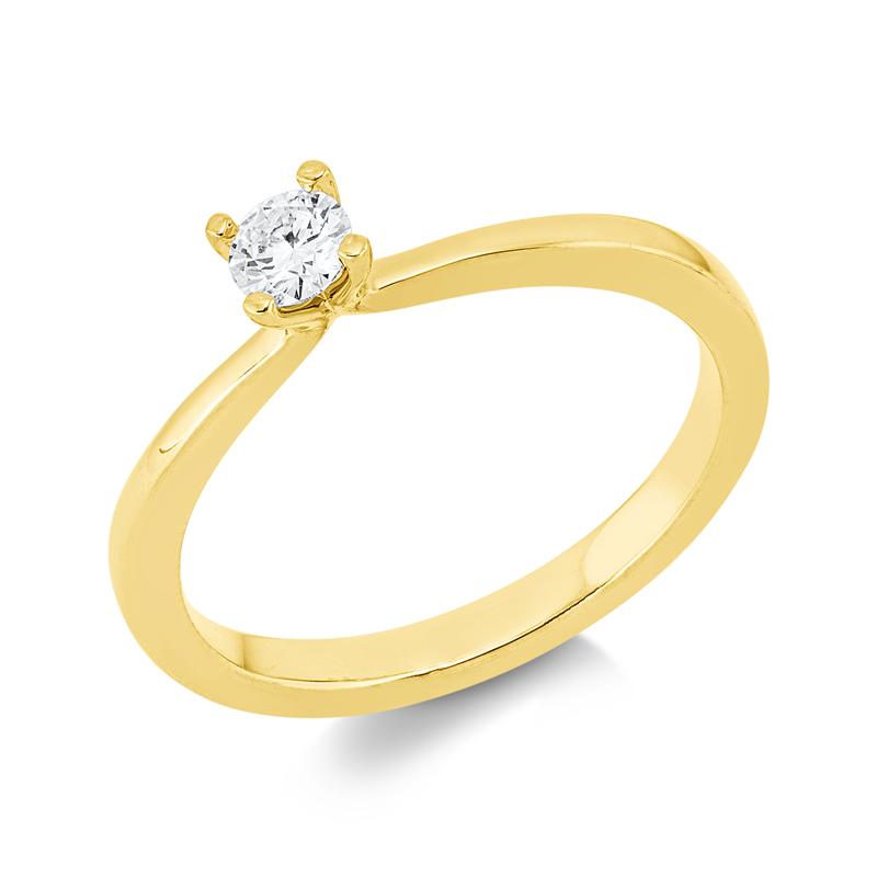 Ring    aus 750/-18 Karat Gelbgold mit 1 Diamant 0