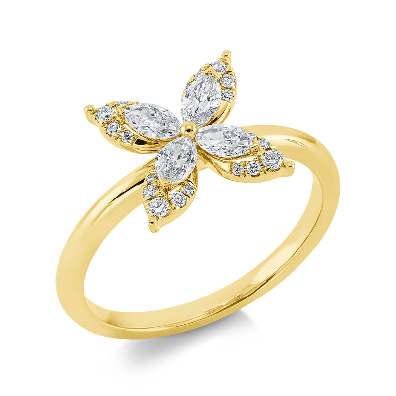 Ring    aus 750/-18 Karat Gelbgold mit 24 Diamanten 0